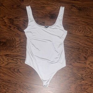 Express White Scoop Neck Stretch Bodysuit